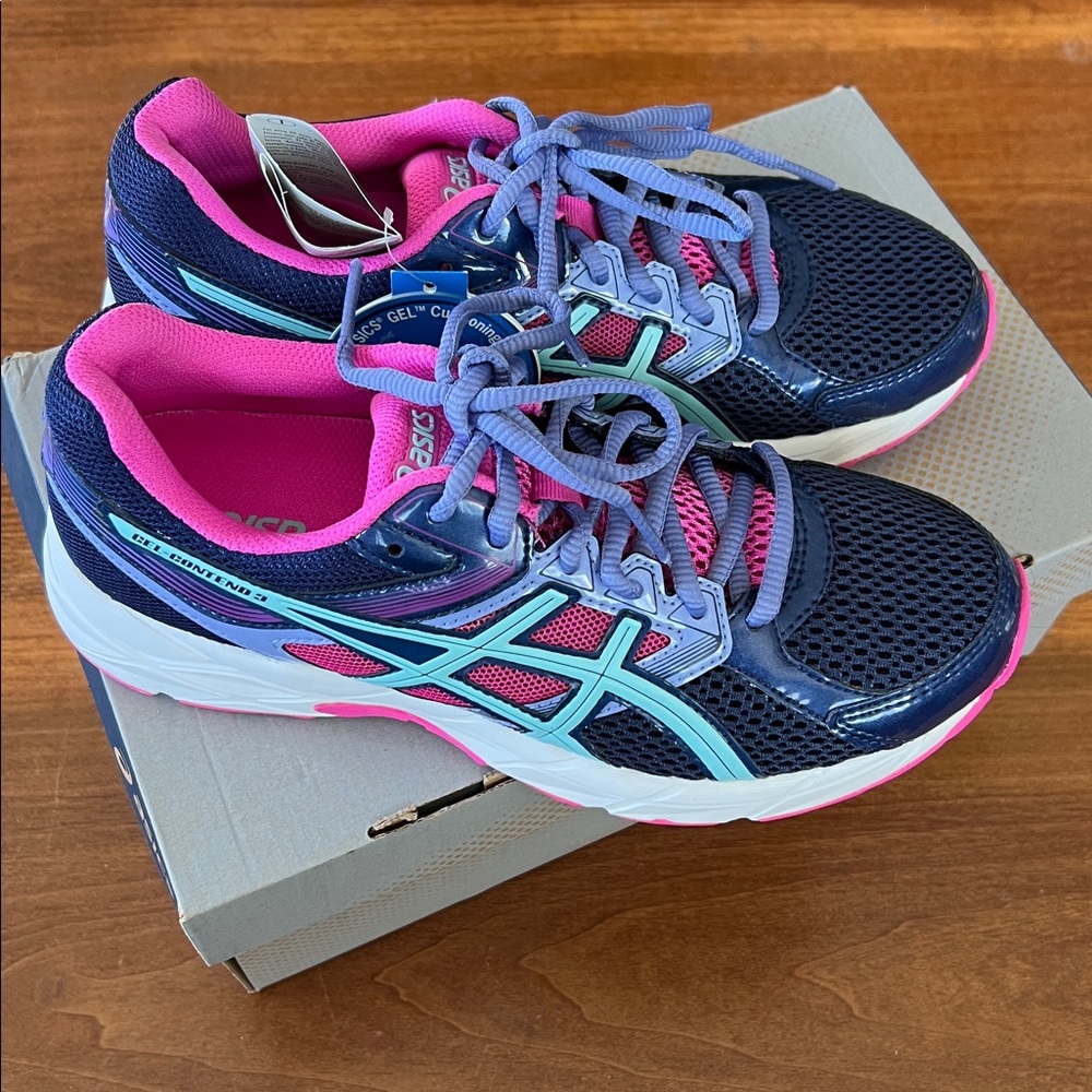NWT ASICS Women's Gel-Contend 3 Athletic Shoes - Navy, Pink, and Aqua